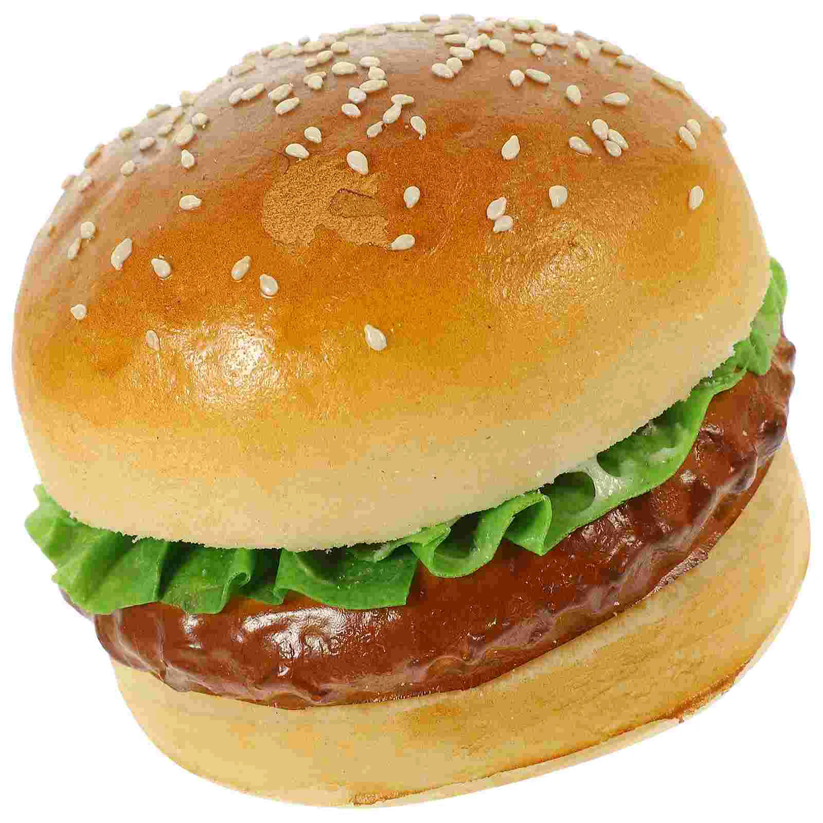 Simulated Hamburger Model Fake Figurine Fast Food Photo Prop Decor Toy Desktop Ornament Photography Artificial Bread