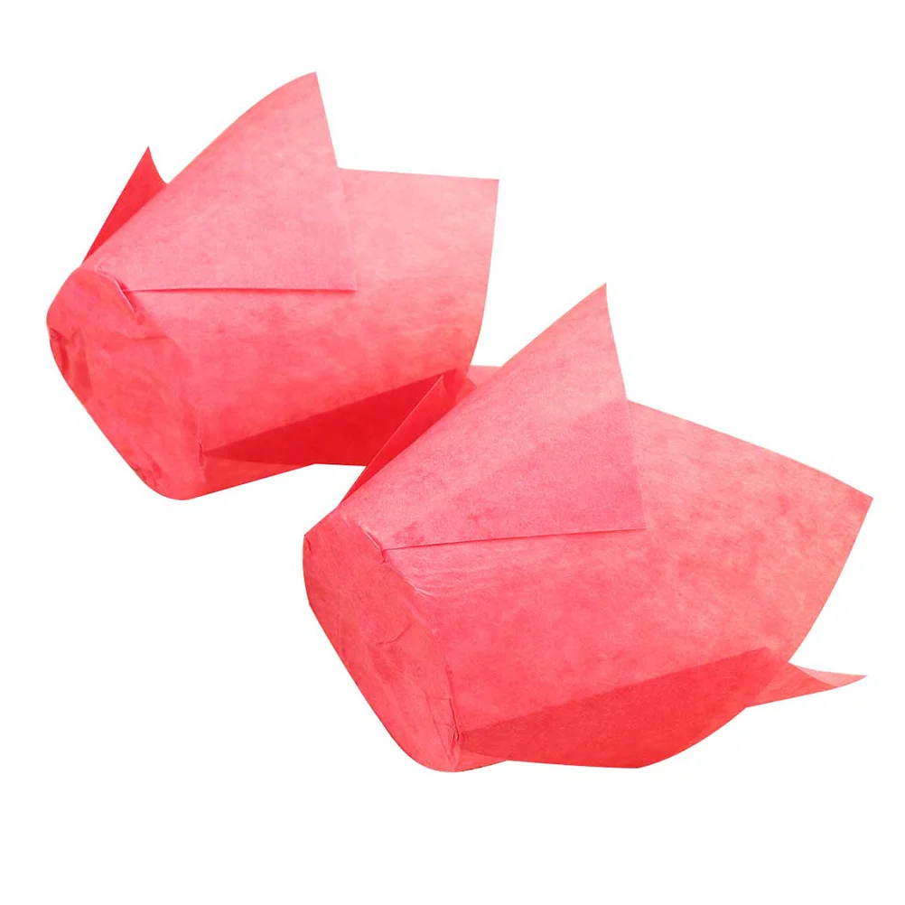 

150Pcs Cake Paper Holder Red Oil-Proof Solid Design Party Paper Cup Disposable for Birthday Party Cake Shop Family Meeting