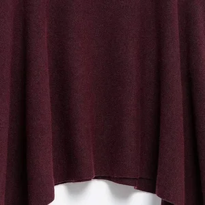 Elegante weibliche burgunderfarbene Hochkragen Vintage Pullover Lose Mesh Manga Raglan Pullovers 2024 Herbst Frau All-Match Malhas 10 Hauptsiegel Sueter Scine - №3