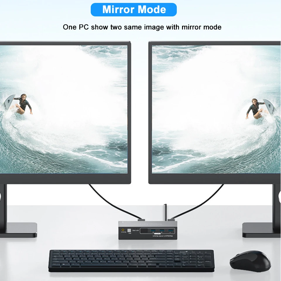 Navceker podwójny Monitor DP przełącznik KVM 4K 120Hz 2x2 USB 3.0 HDMI przełącznik KVM 2 w 2 na 8K 60Hz wyświetlacz mieszany 2 monitory 2 komputer