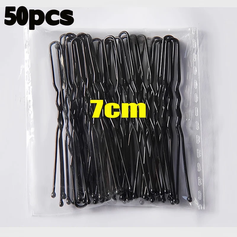 5/6/7cm Schwarze Wellenförmige U-förmige Haarnadeln, Unsichtbare Metall-Haarspangen, Styling-Haaraccessoires für Frauen – Detail 14