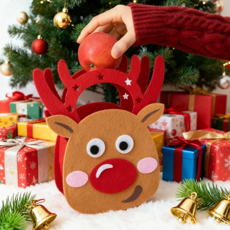 أكياس هدايا عيد الميلاد أكياس برباط صديقة للبيئة لهدايا الحلوى صندوق تخزين محمول لزينة الفاكهة وعيد الميلاد وحفلات الأطفال #1