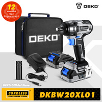 DEKO 20V DKBW20XL01  MAX Cordless Brushless Wrench 350N.m High Torque Electric Impact Wrench  DIY Power Tools