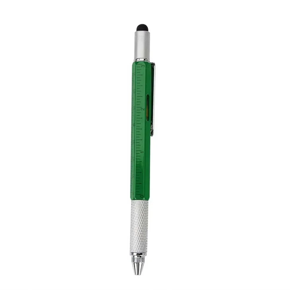 Penna per attrezzi multifunzionale ingegneri edili falegnami 14.9*1CM 6 in1 punta in gomma morbida Touch Screen livella a bolla