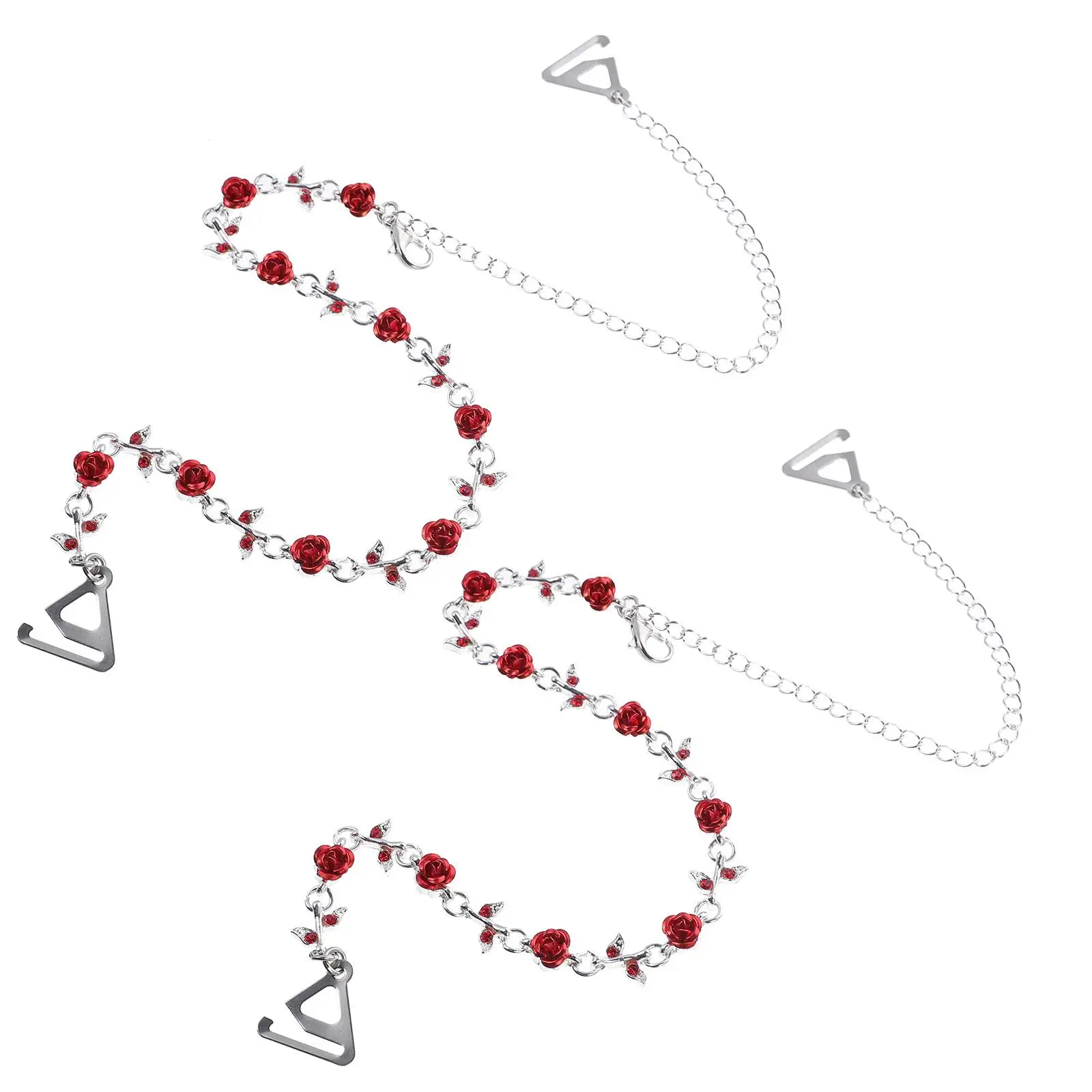 

Adjustable Non-slip Shoulder Straps Zinc Non-Slip Underwear Strap Alloy Rose Decor Underwear Hooks Practical Durability