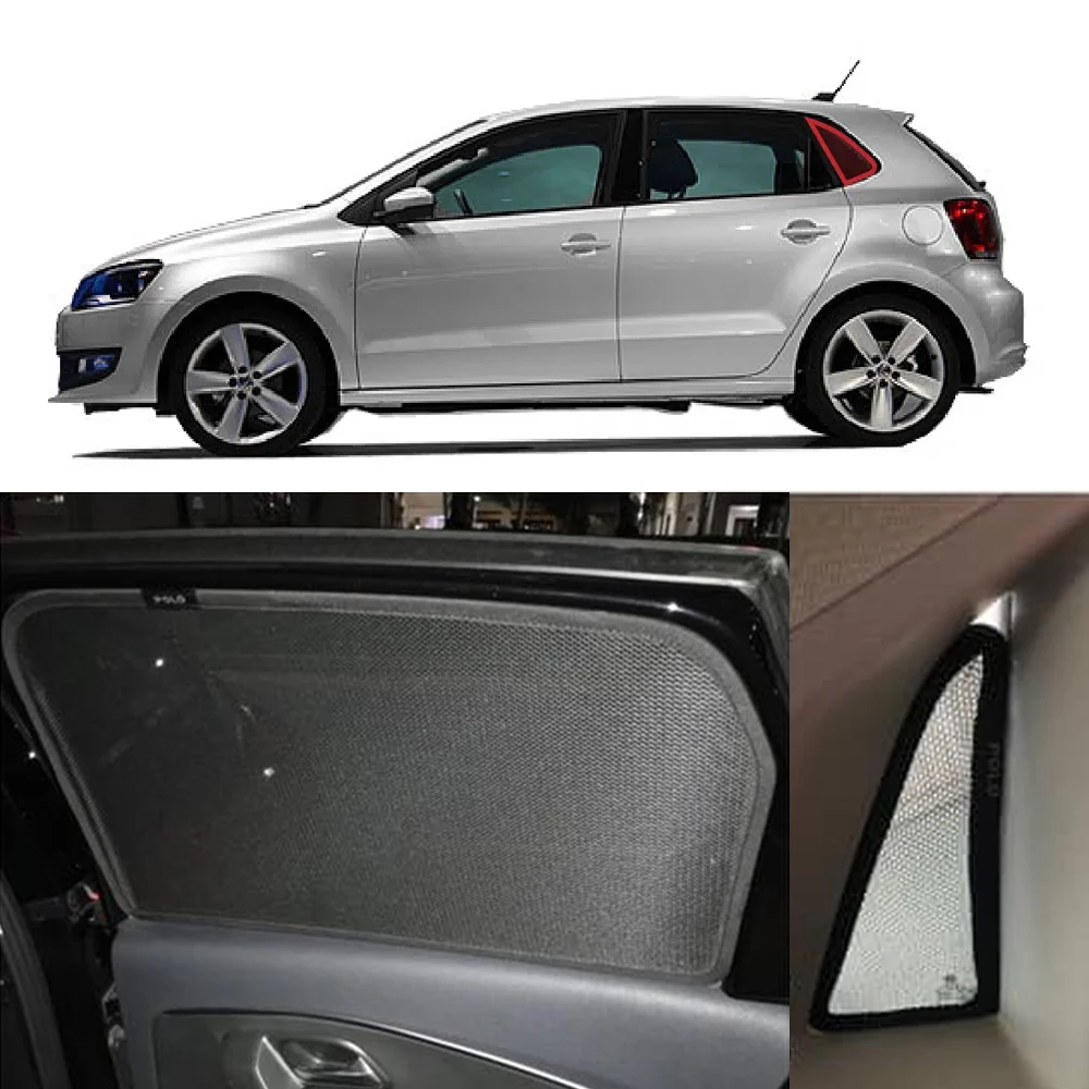 

For Volkswagen VW CROSS POLO Hatchback 2009-2017 Magnetic Car Sunshade Front Windshield Rear Side Baby Window Sun Shade Visor