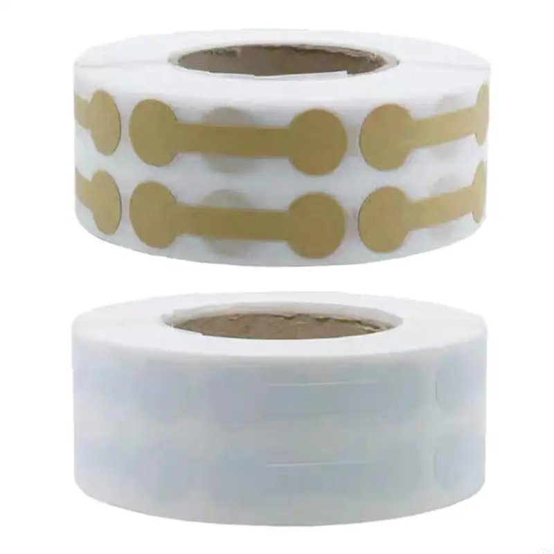 

2 Roll Kraft Paper Price Adhesive Barbell Stickers Jewelry Labels Package Rings Necklace Display Card Label