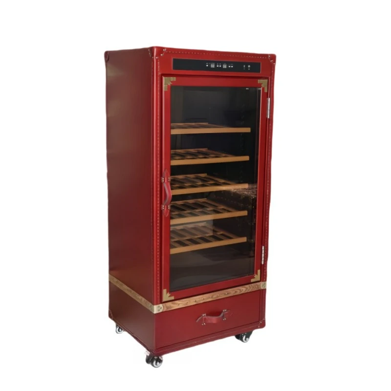 all genuine leather, constant temperature red wine cabinet, home wine cellar display cabinet, retro ice bar, cigar cabinet.