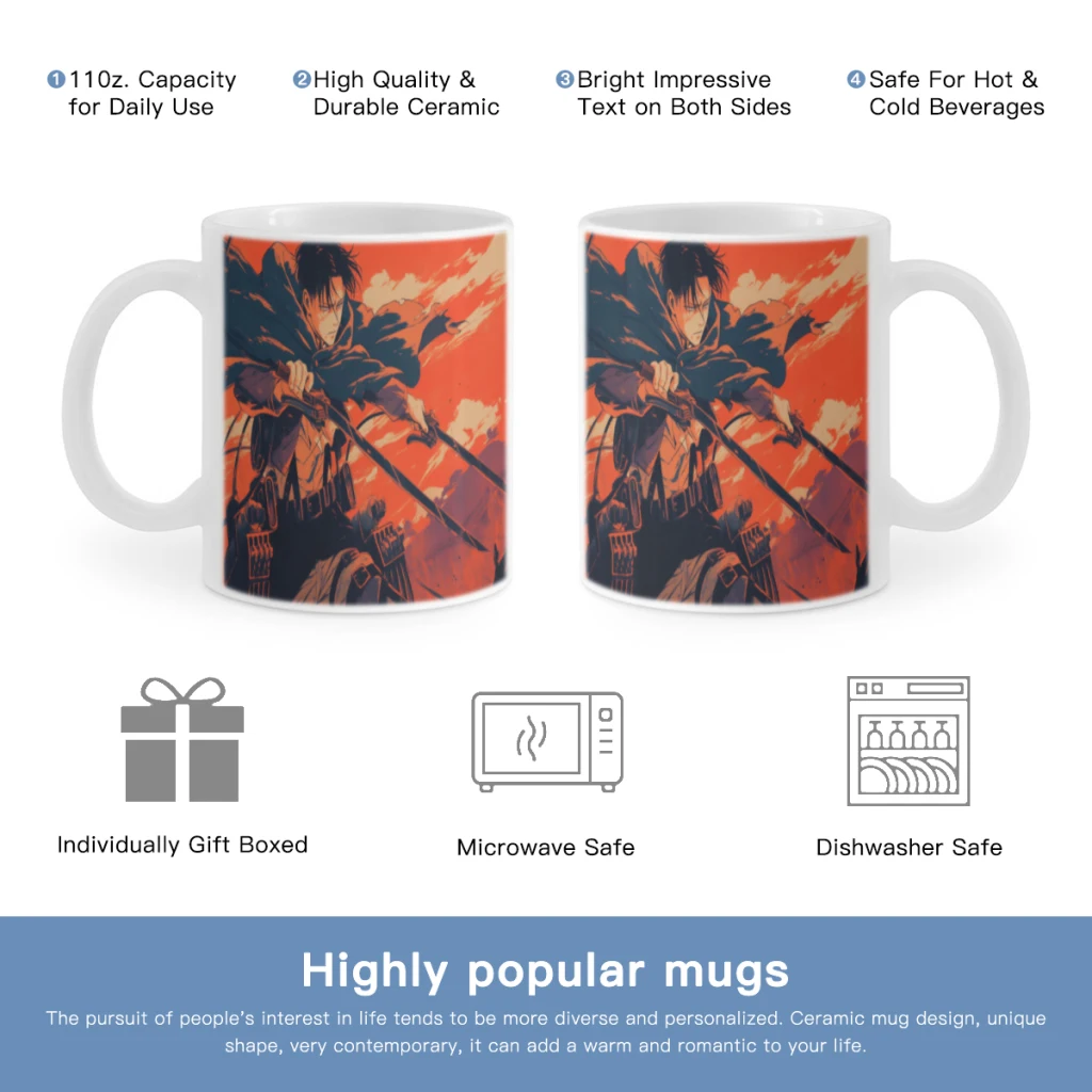 

Anime Attack On Titan Soldier Commander Eren Free shipping Coffee Mug Custom Tea Cup Black Milk Beer Mugs Lovers Friends Gifts