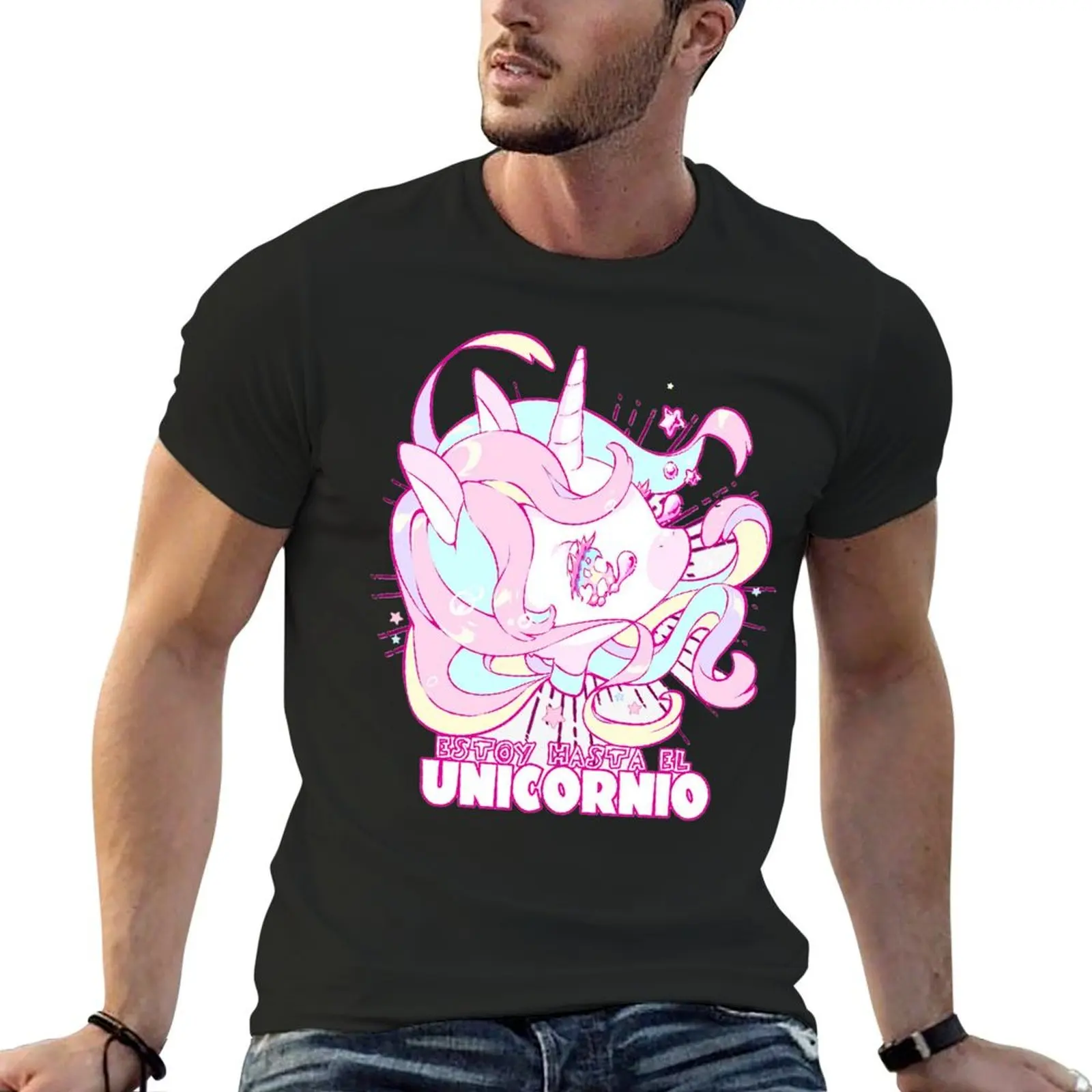 Divertidos De Estoy Hasta El Unicornio Round Neck T-shirt Motion Tees Top Quality Funny Novelty Fitness Eur Size