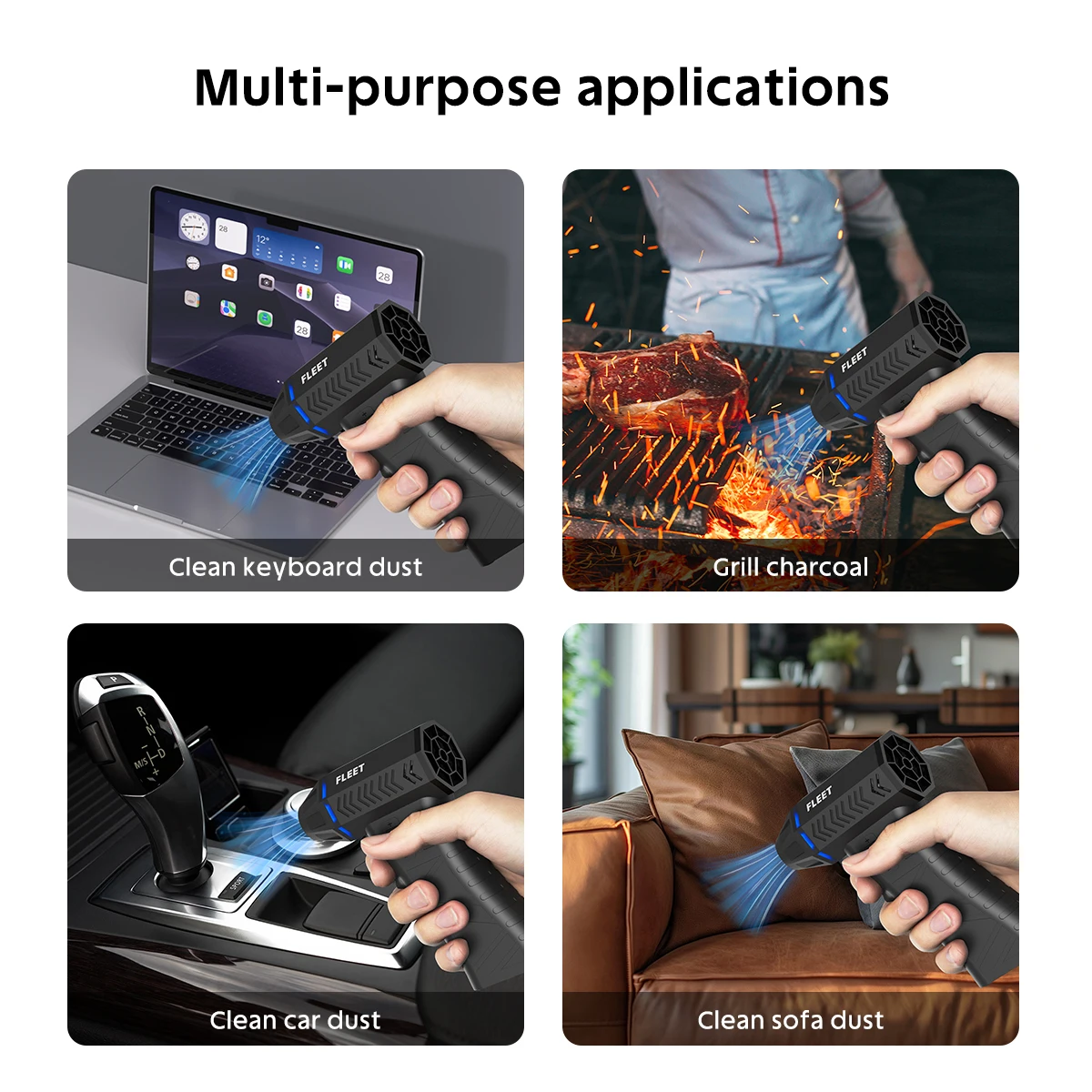 Fleet Violent Fan 130000 RPM Portable Powerful Air Blower Type-C Charging Strong Winds Duster Brushless Motor Turbo Jet Blower