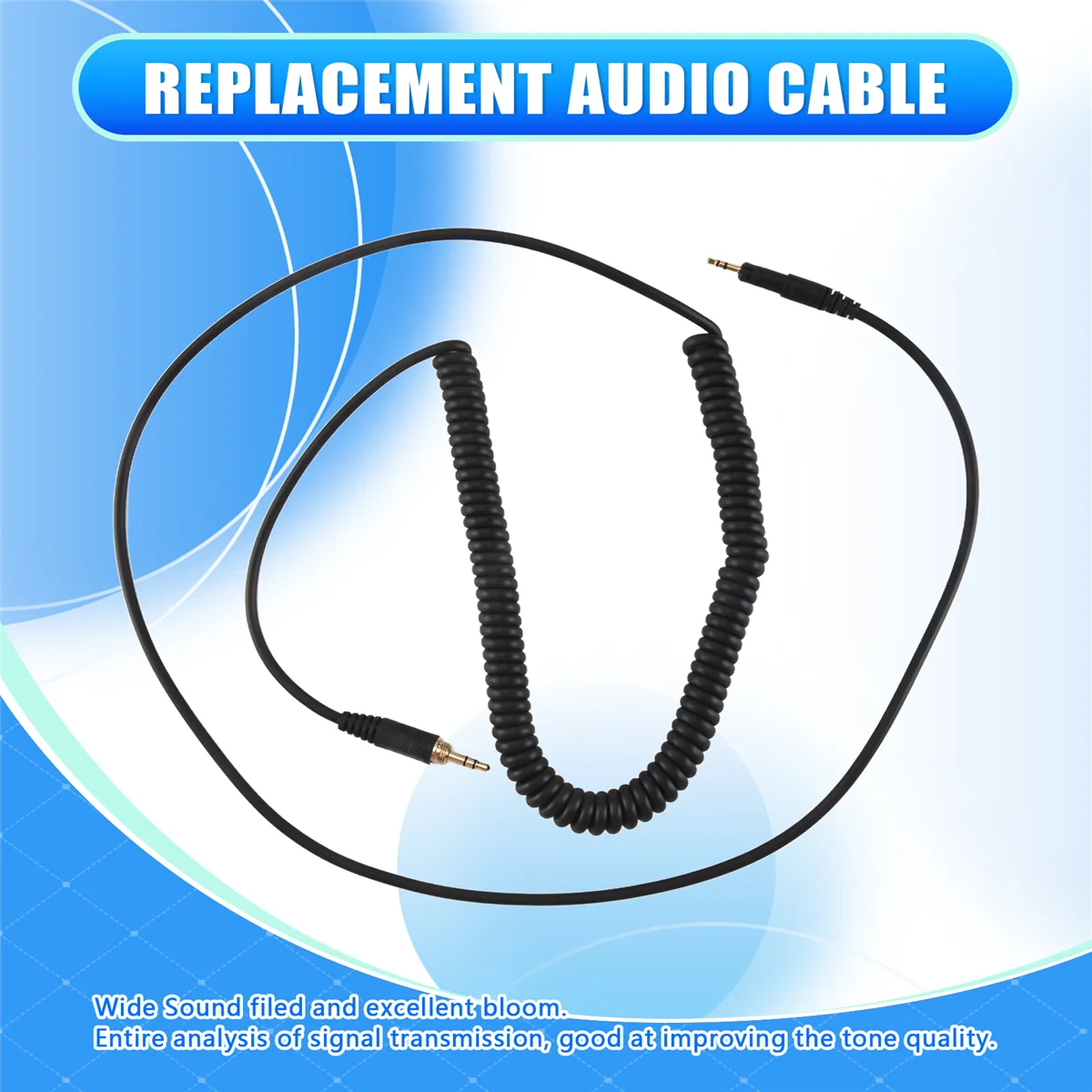 A52TReplacement Audio Cable for Audio-Technica ATH M50X M40X Headphones Black 23 AugT2