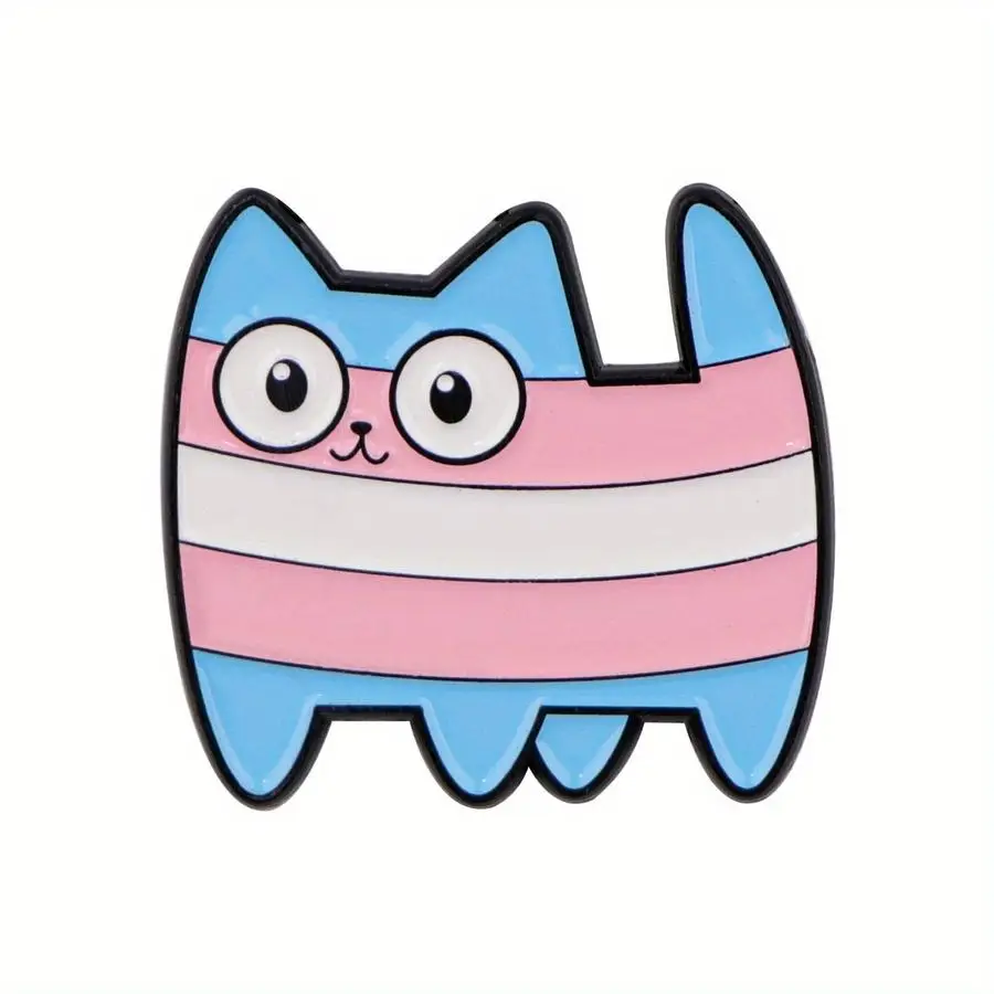 1/5/10/20/50/100pcs Rainbow Pride and Colorful Cat Cast Button - Zinc Alloy Cartoon Cat Brooch, Suitable for Backpacks, Clothing