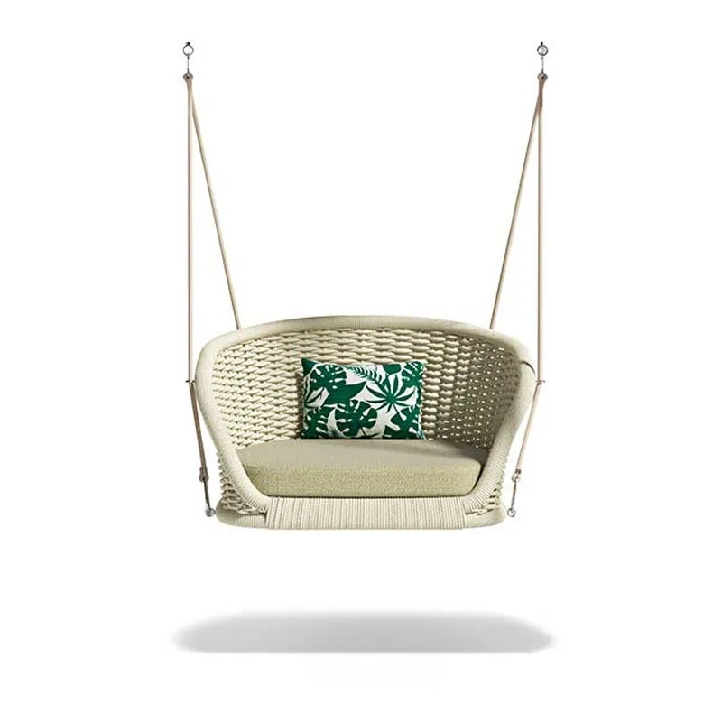 

Balcony Swing Indoor Outdoor Rattan Hanging Basket Chair Double, Sun Room Courtyard Plant Rattan