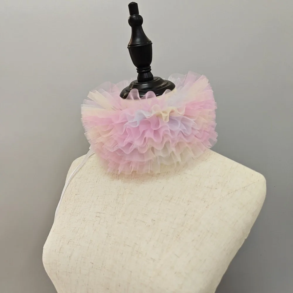 

Fashion Puffy False Collar Detachable Multi-layer Decorative Cosplay Collar Mesh Colorful Ruffle Stand Collar