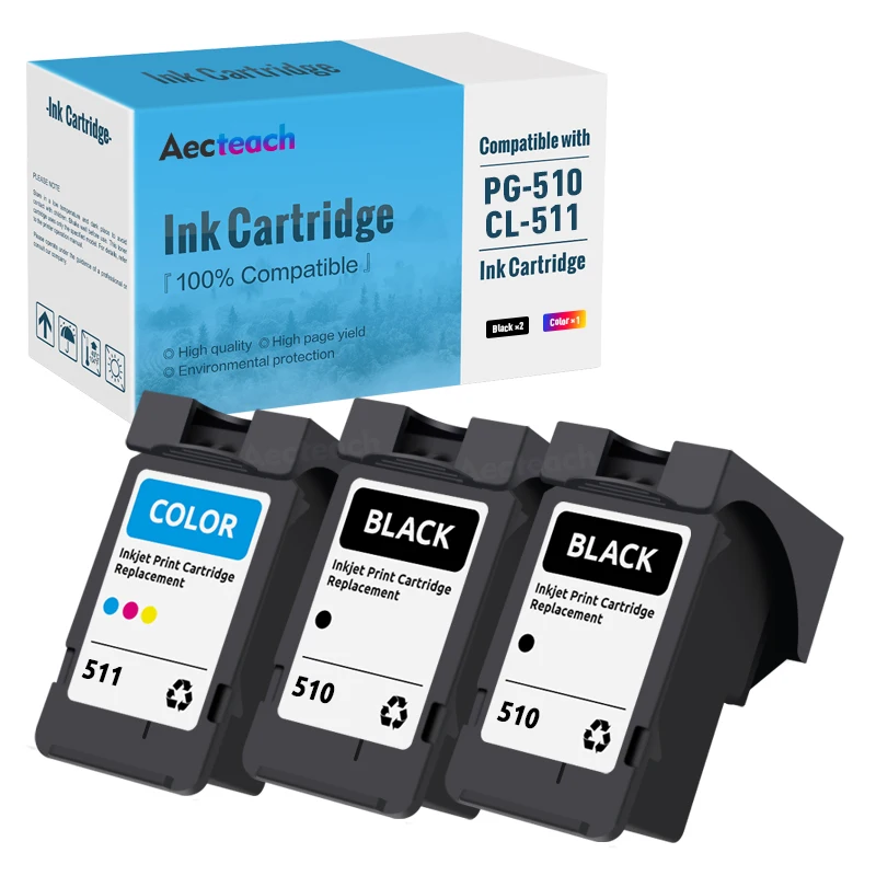 Aecteach PG510 CL511 For PG-510 CL-511 Ink Cartridge For Canon Pixma IP2700 MP240 MP250 MP270 MP280 MP480 MP490 MP492 Printer