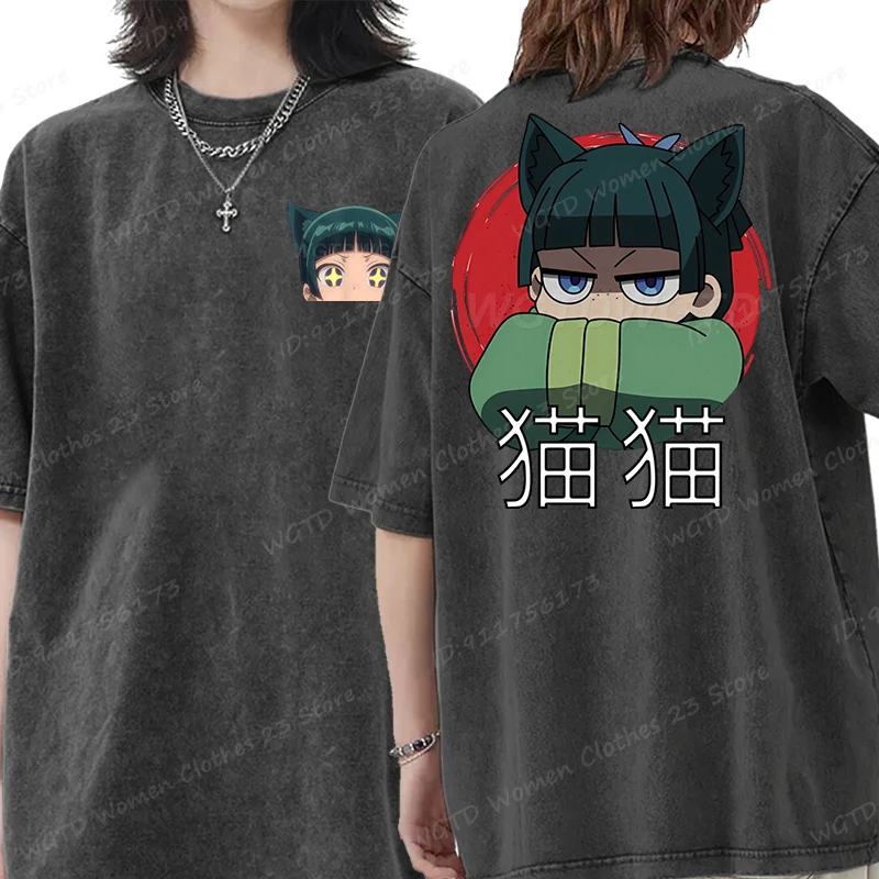 The Apothecary Diaries Print Washed T-Shirts Women/Men Short Sleeve Crew Neck Tee Shirt Gifts Idea Tops Anime Essential T Shirts