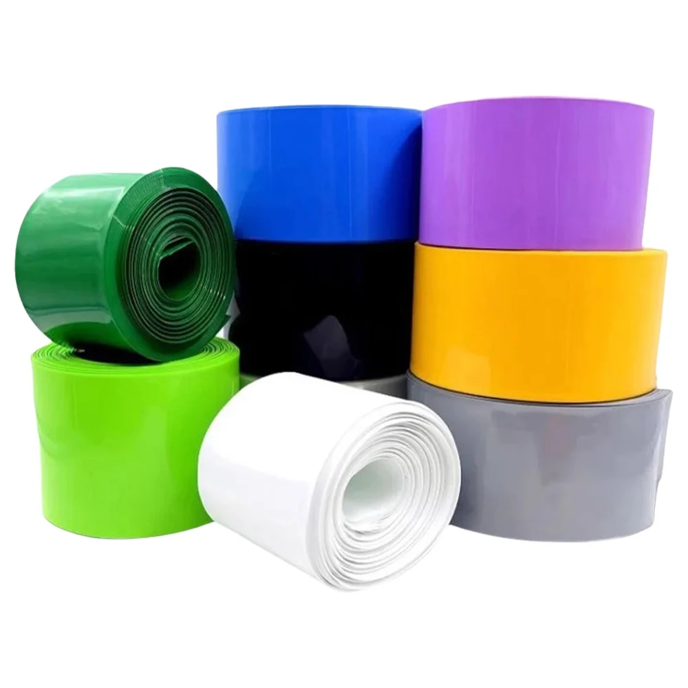 1 m rurka termokurczliwa PVC 18650 21700 32650 opakowanie na baterie litowe skóra rękaw termokurczliwy kolor baterii folia ochronna — zdjęcie 2