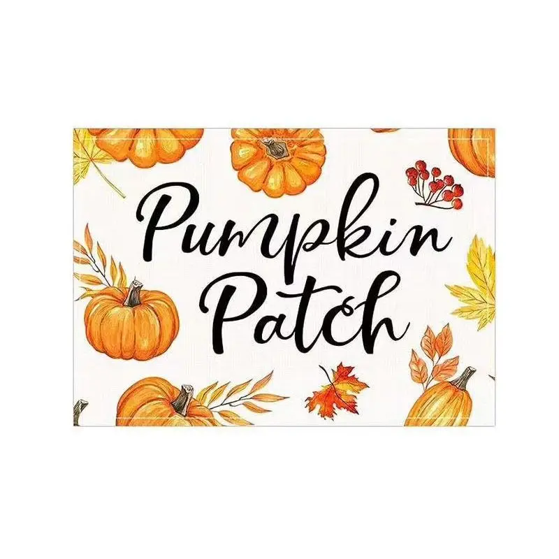 Fall Pumpkin Placemats for Dining Table Autumn Thanksgiving Seasonal Holiday Decoration Rustic Washable Table Mats