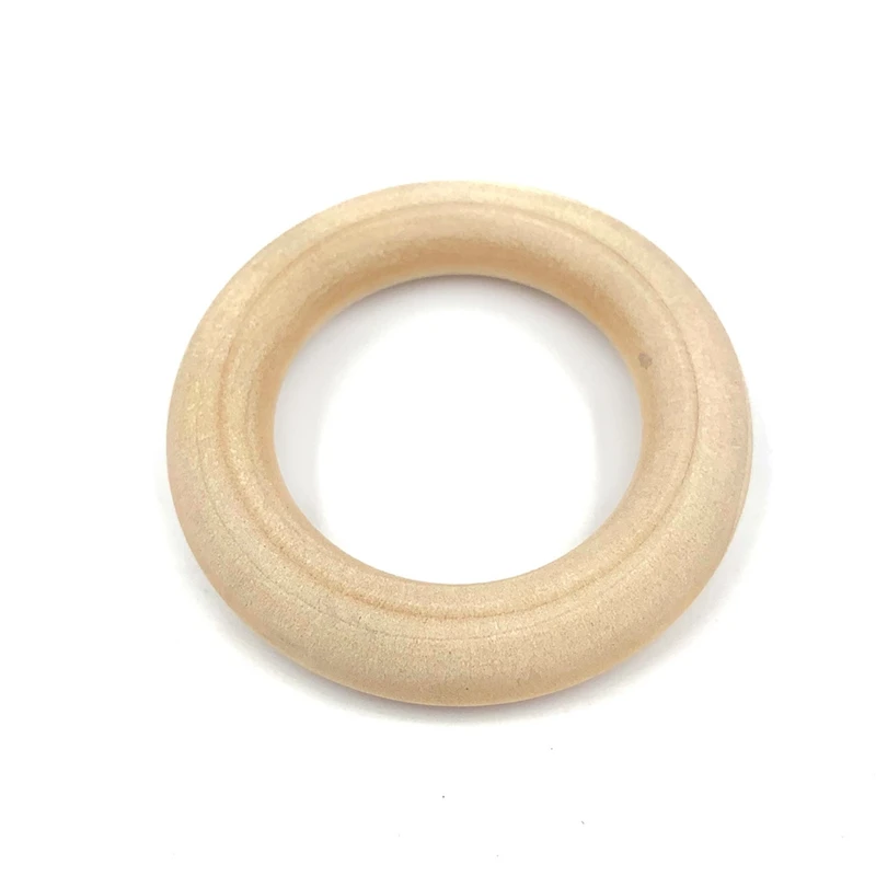 Unfinished Natural Solid Wooden Ring Crafts DIY Wedding Macrame Accessories 15-150mm Wood Hoop Handwoven Tapestry Jewelry Decor