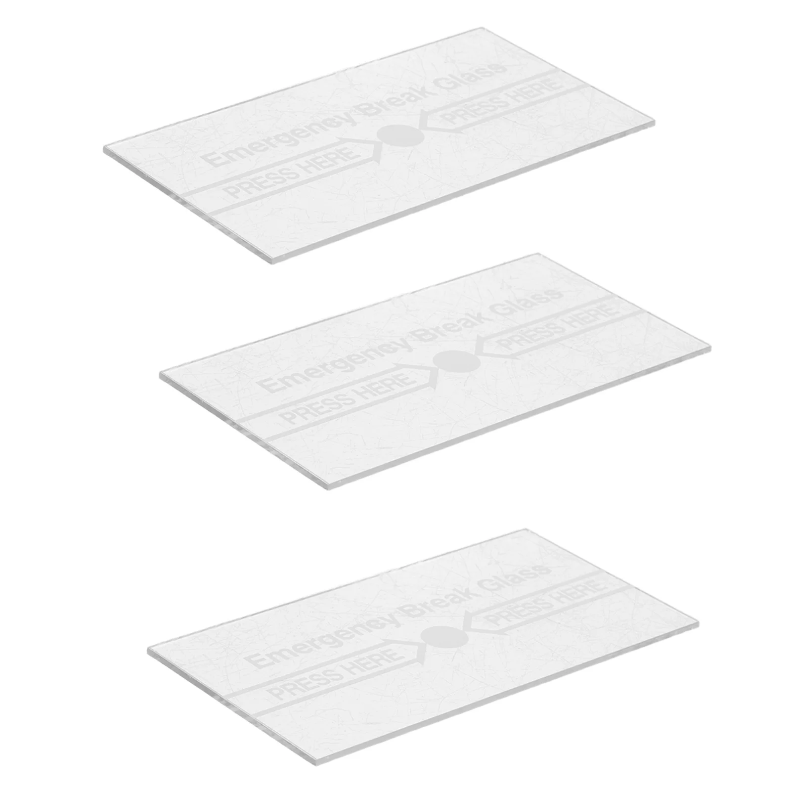 3Pcs Fire Alarm Glass Piece Emergency Break Glass Switch Cover Manual Fire Safety Switch Cover for Office School Shopping Mall