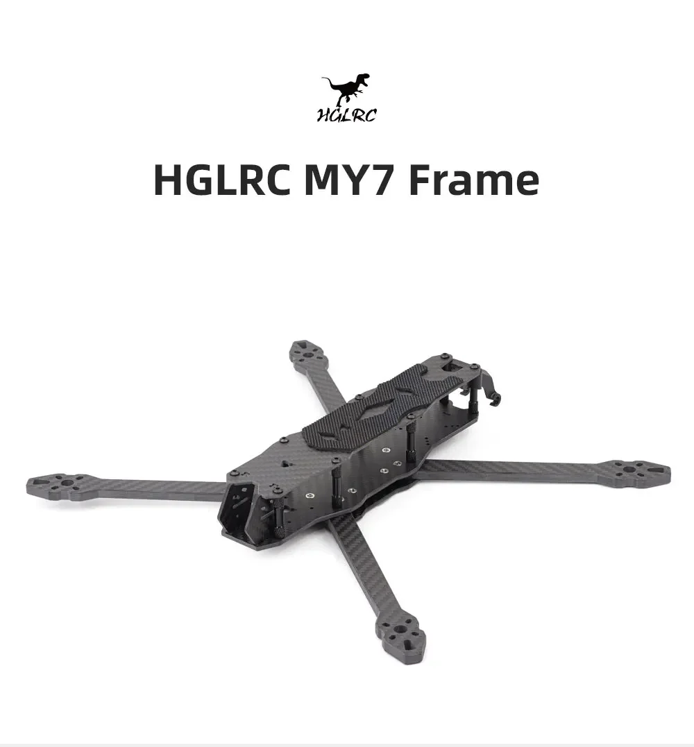 

7 Inch 335mm Wheelbase Frame, HGLRC MY7 with 6mm Thick Arms for Heavy Lift & Long Range FPV Freestyle Racing Drone