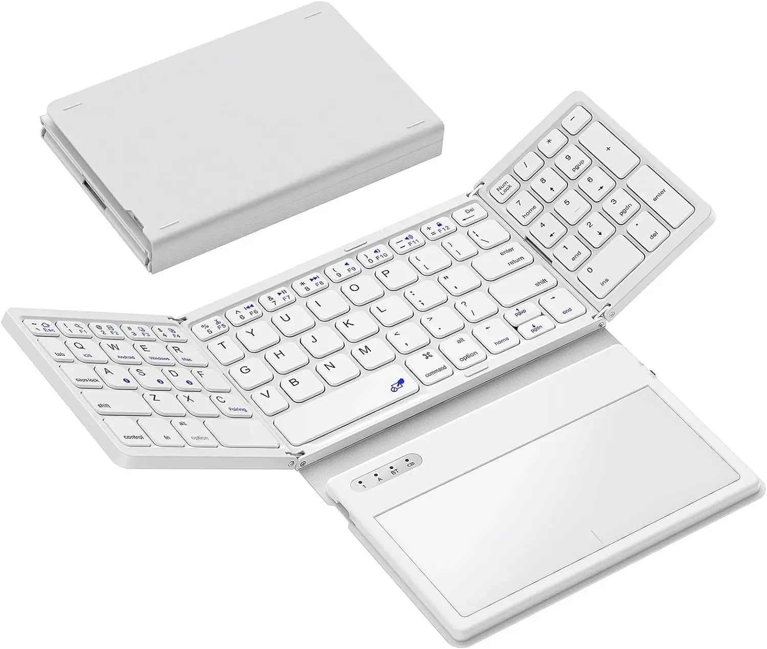 Hot Sale Wireless Keyboard With Touchpad Portable Wireless Ultra Slim Pocket Rechargeable Folding Keyboard for PC Tablet Phone