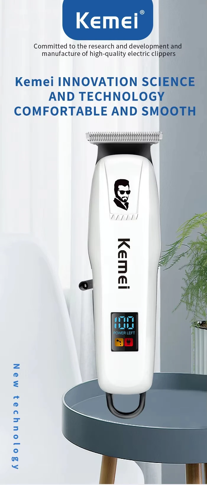 Kemei KM-PG809A KM-PG232 LCD USB Charging Hair Clipper Adjustable Professional Cutting Machine KM-3382 Shaver Trimmer For Men