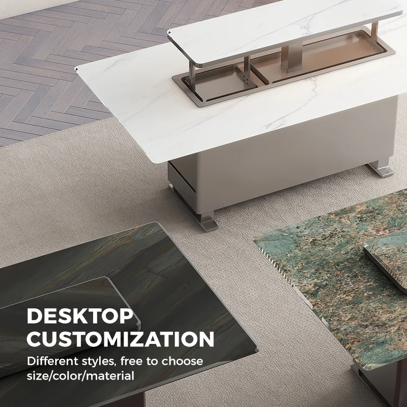 تمتد طاولة الطعام الحديثة متعددة الوظائف رفع طاولة الطعام طاولة ذكية أثاث المنزل لمدة 4-10 أشخاص #3