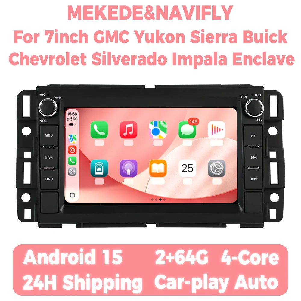 Radio para Auto con CarPlay Inalámbrico y Android Auto para GMC Yukon, Sierra, Chevrolet Silverado, Impala, Buick Enclave, Pantalla Multimedia