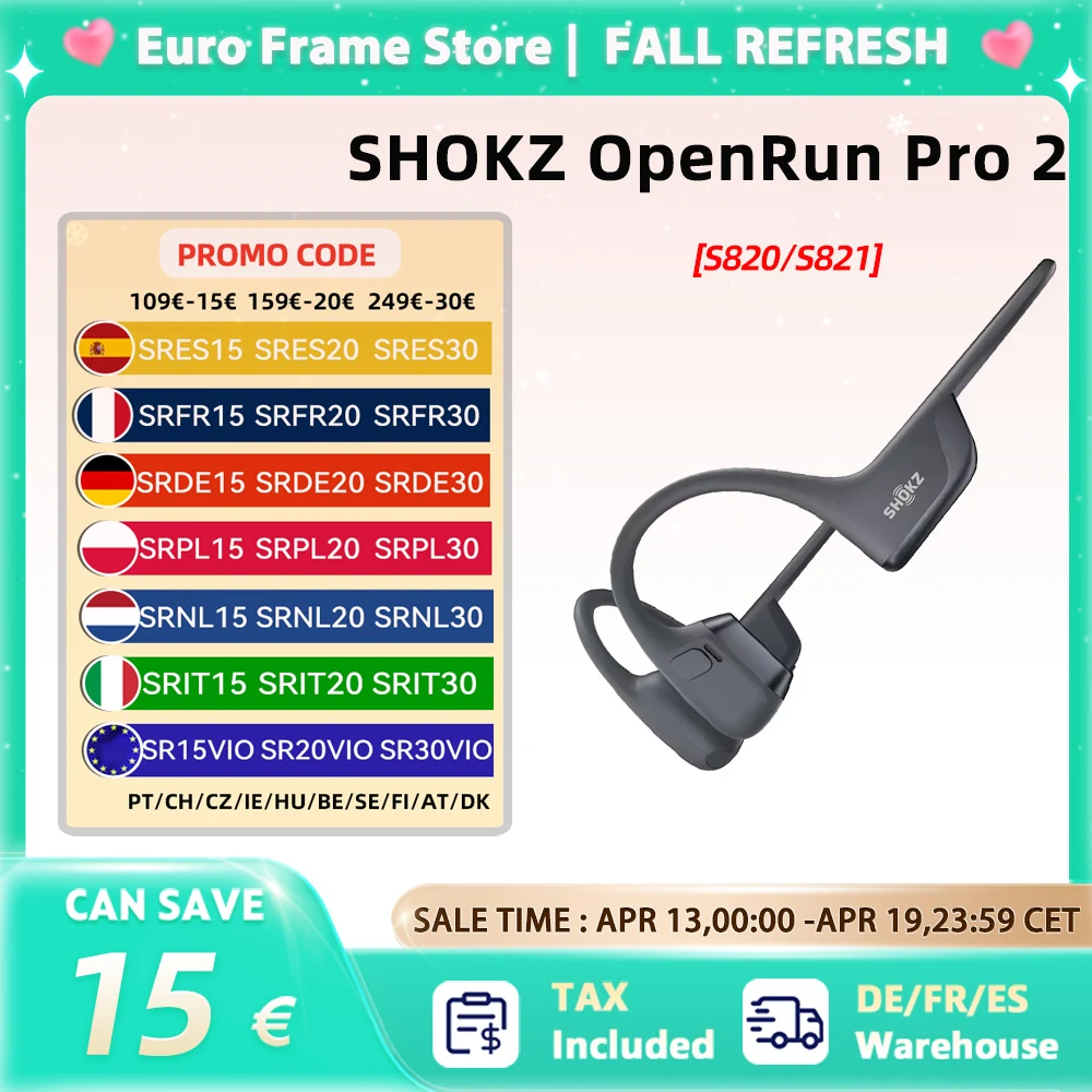 SHOKZ OpenRun Pro 2 S820/S821 casque de sport écouteurs à oreille ouverte Bluetooth 5.3 Microphone antibruit IP55 étanche