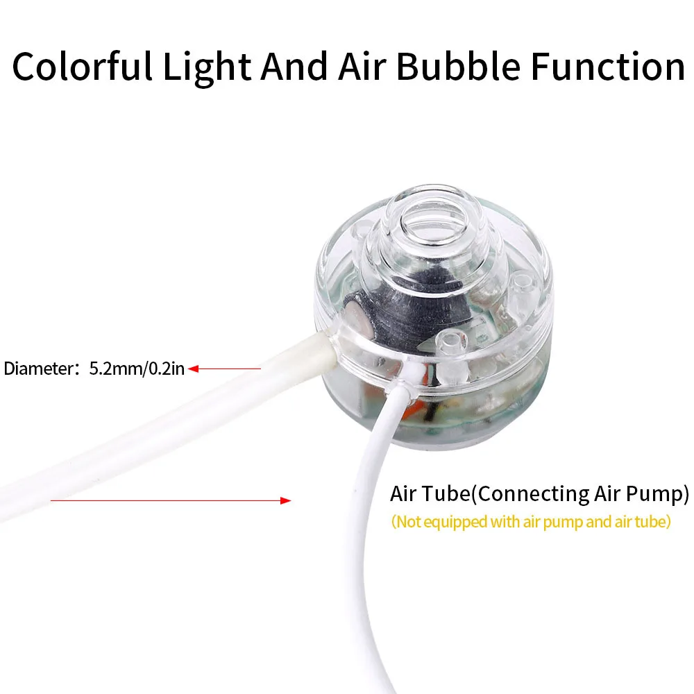 USB Submersible LED Aquarium Lights Colorful Changing Making Oxygen Light Underwater Air Bubble Lamp for Fish Tank