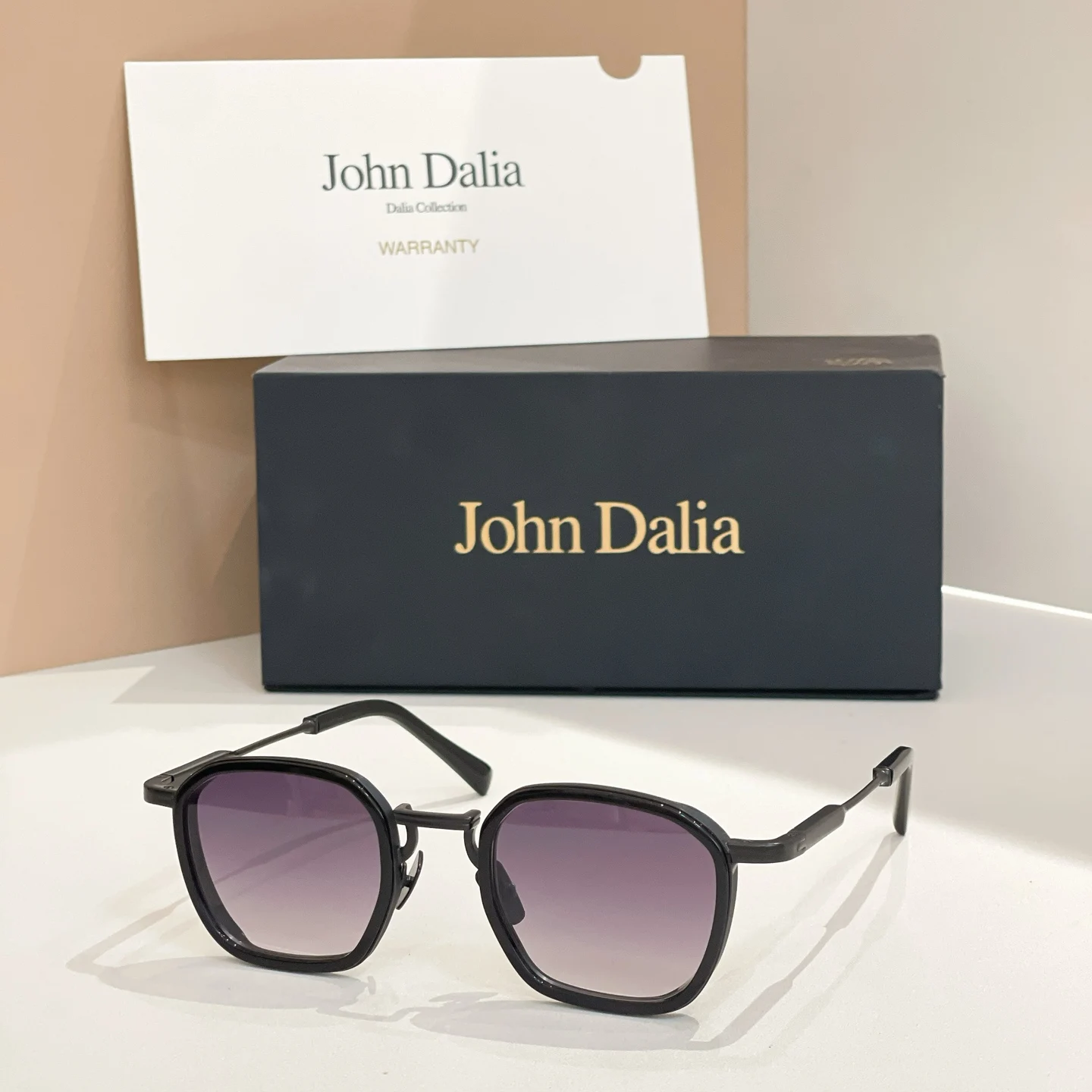 

Original For JOHN DALIA JD LEO UV400 Luxury Business Polarized Men Sunglasses Top Quality Black Alloy Frame Women Couple Eyewear