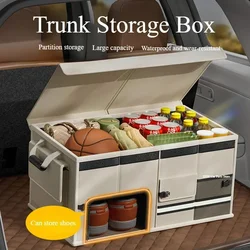 Large Capacity Car Trunk Organizer 60L Foldable Car Storage Box Waterproof Storage Bag for Fishing Camping Car Trunk Storage