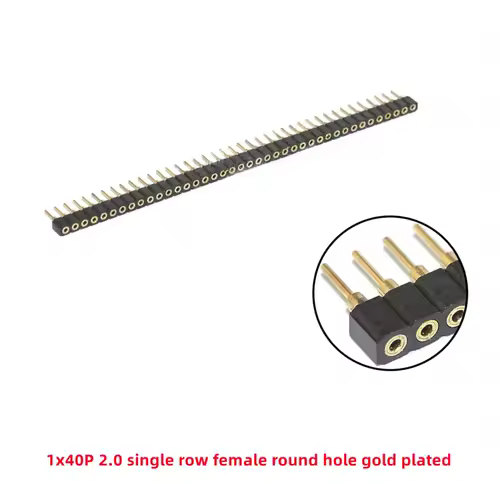 5 Pcs Round Hole Pin Header 2.0MM/2.54MM Pitch Row Female/Male, Single Row 1x40P Row 2x40P Double Row Pin Round Pin Gold Plated - Image 13