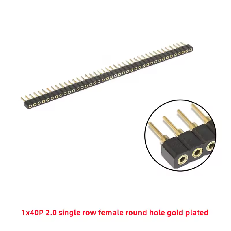 5 Pcs Round Hole Pin Header 2.0MM/2.54MM Pitch Row Female/Male, Single Row 1x40P Row 2x40P Double Row Pin Round Pin Gold Plated - Image 13