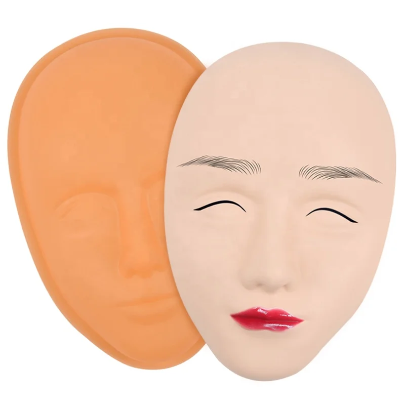 New 5D Soft Silicone Eyebrows Eyeliner Lip Permanent Makeup Micro Leaf Model Practice Skin