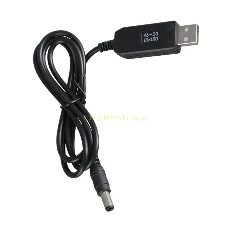 E56B USB 수컷에서 DC5.5x2.1mm 9V 전원 공급 장치 케이블 전압 USB 팬을위한 컨버터 및 스텝 업 모듈이있는 조명을위한 스텝 업.