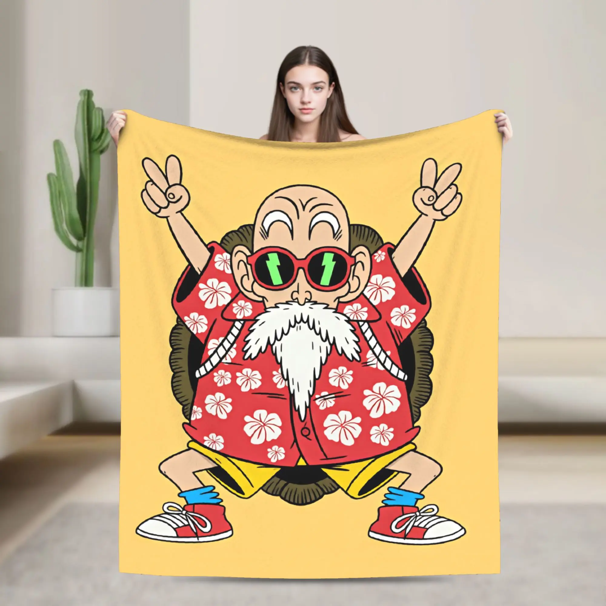 Warm Soft Blanket Kids Travel New Anime Dragon Ball Master Roshi Bedding Throws Flannel Bedspread For Outdoor Sofa Bed Cover