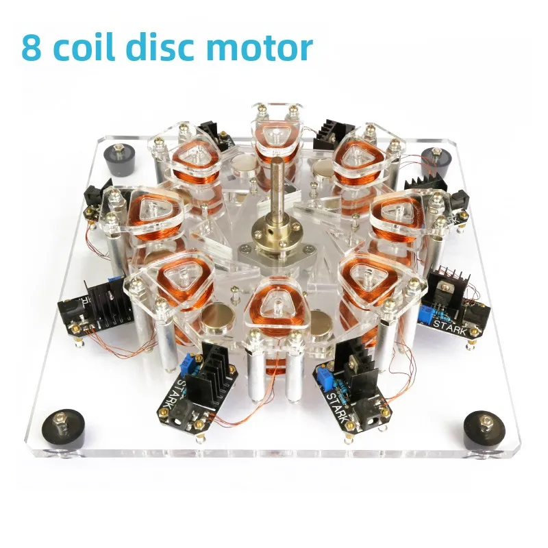 8 Coil Motor Disc Engine Model 8 Coil Coreless Generator Model Physical Experiment Model Toy Pseudo-perpetual Motion Machine