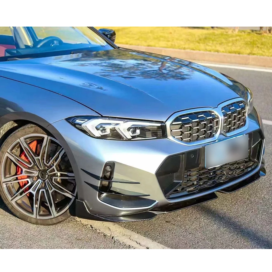 لسيارات BMW 3 Series G20 G28 2023 + ألياف الكربون المصد الأمامي للسيارة سكين الرياح الفاصل سبويلر Canard سكين الهواء طقم الجسم المحيطي #6