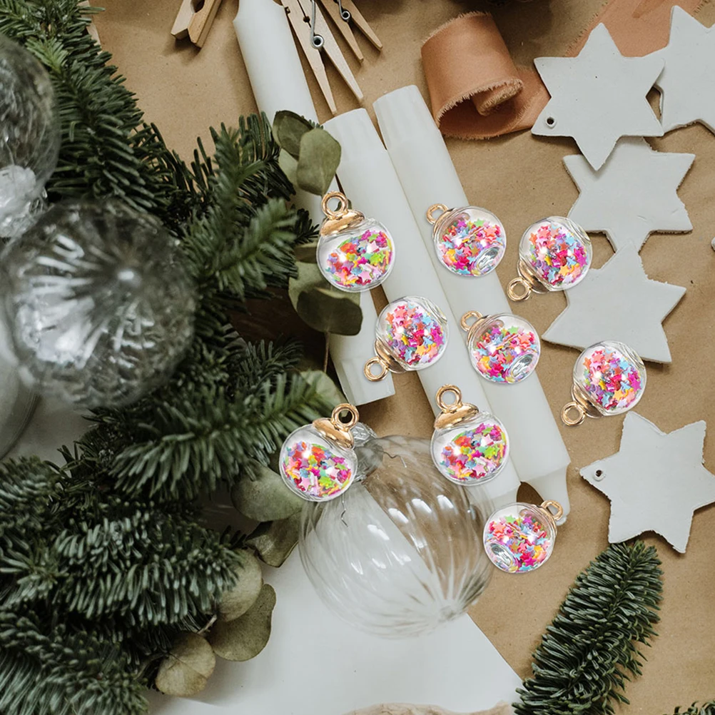 

JOINPAYA 40pcs Glass Charms Christmas Star Sequins Hanging Decor for Jewelry Making Crafts