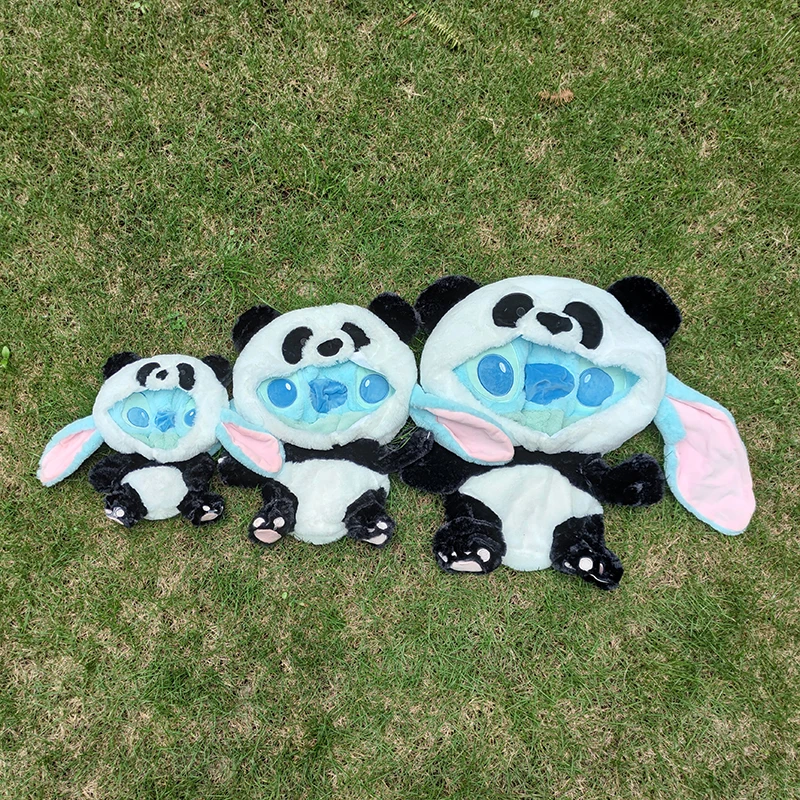 Disney-peluche de Lilo y Stitch para niños, juguete de felpa de piel semiacabada, Panda, Stitch, Kawaii, 30/45/60CM, regalo de Navidad