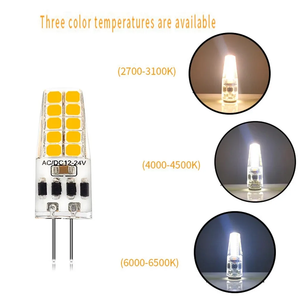 10 sztuk możliwość przyciemniania G4 GY6.35 żarówka Led AC/DC12-24V 2W 10 diod led 3W 20LED energooszczędne światło silikonowe 360 stopni wymień lampę halogenową