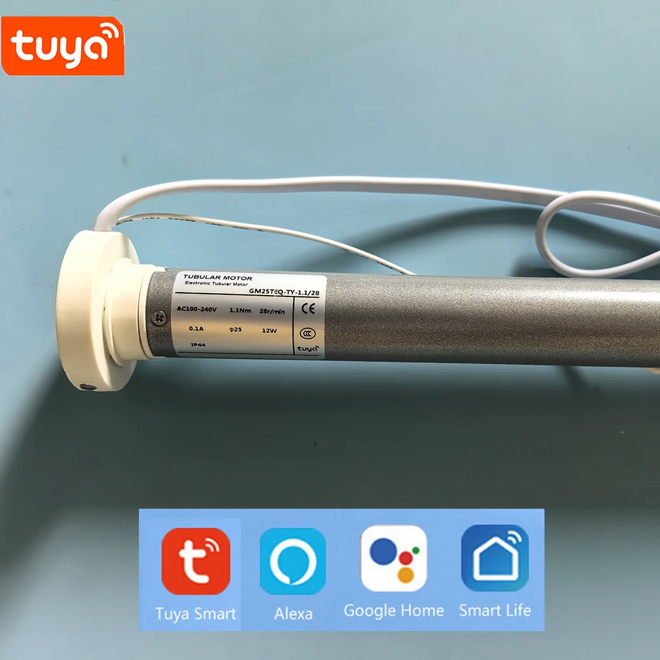 Tuya GM25TEQ 1.1N Wifi Rolling Smart Tubular Motor,RF433 remote control,APP/Voice Control by Alexa Google Home,for Dia 38mm Tube