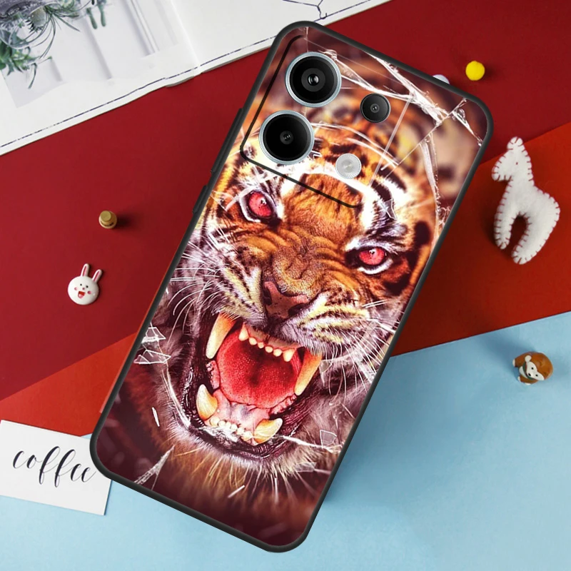 Ferocious Tiger Animal Case For Xiaomi Redmi 13C 12C 10C 9C 10A Redmi Note 11 9 10 12 13 Pro 9S 10S 11S 12S Cover