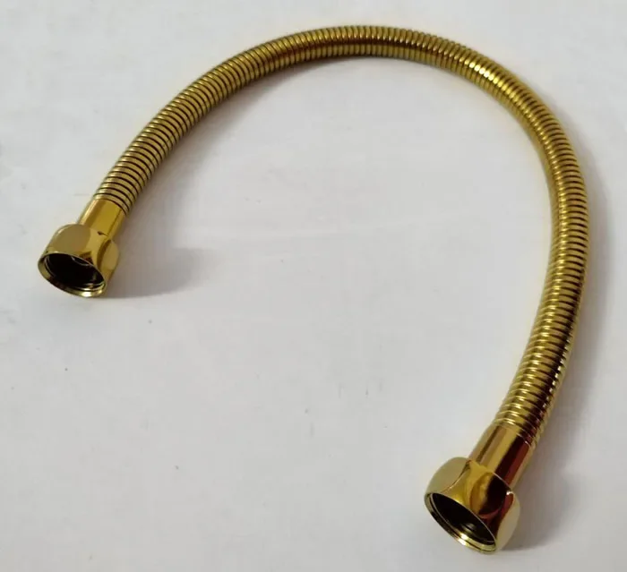 

50cm shiny gold shower hose stainless steel hoses Plumbing Hose 1/2 Angle Valve Connector Stainless Steel Gold plumbing pipe