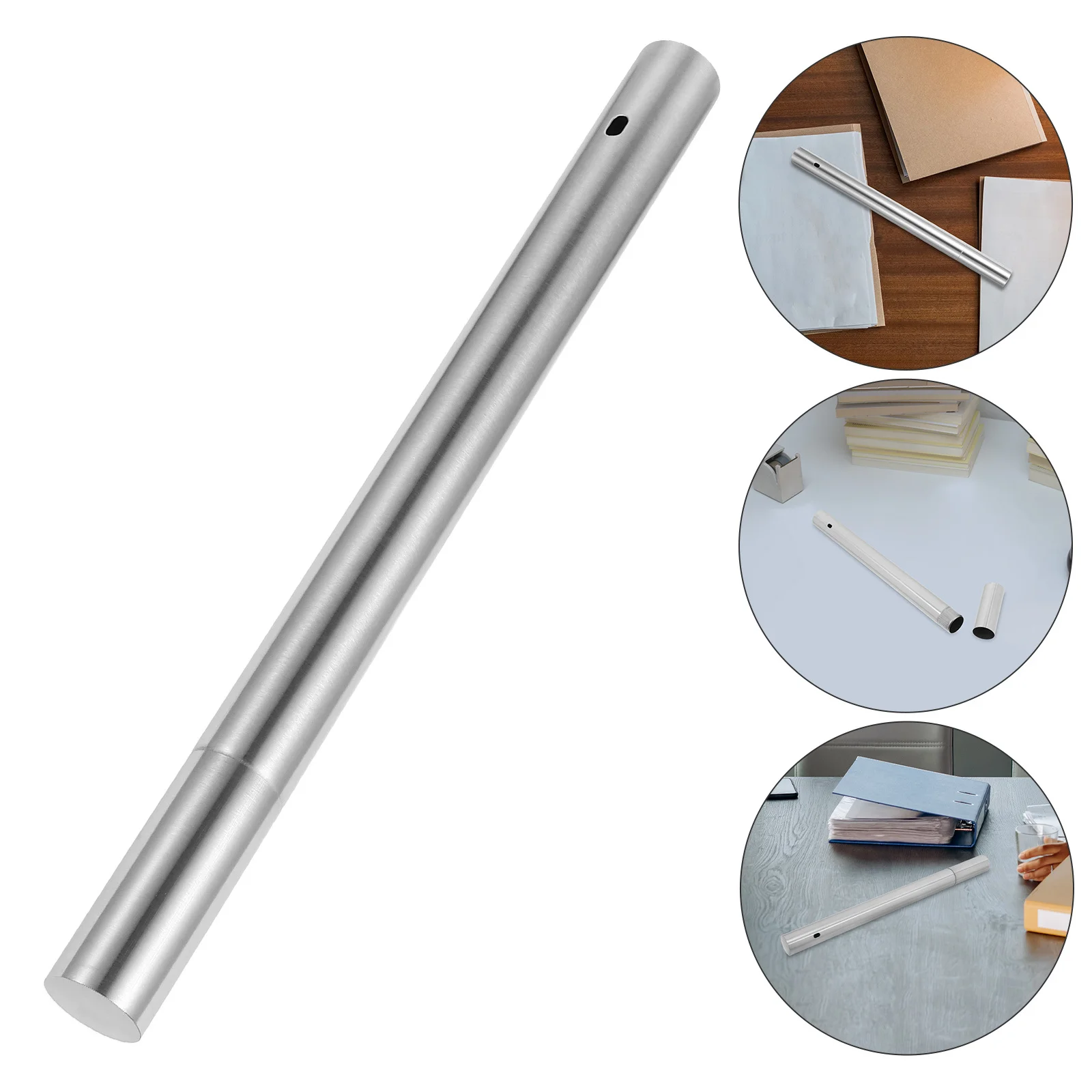 

Document Storage Tube Stainless Steel for Birth Certificate Diploma Graduation Keepsake Metal Holder Portable Organizer Home