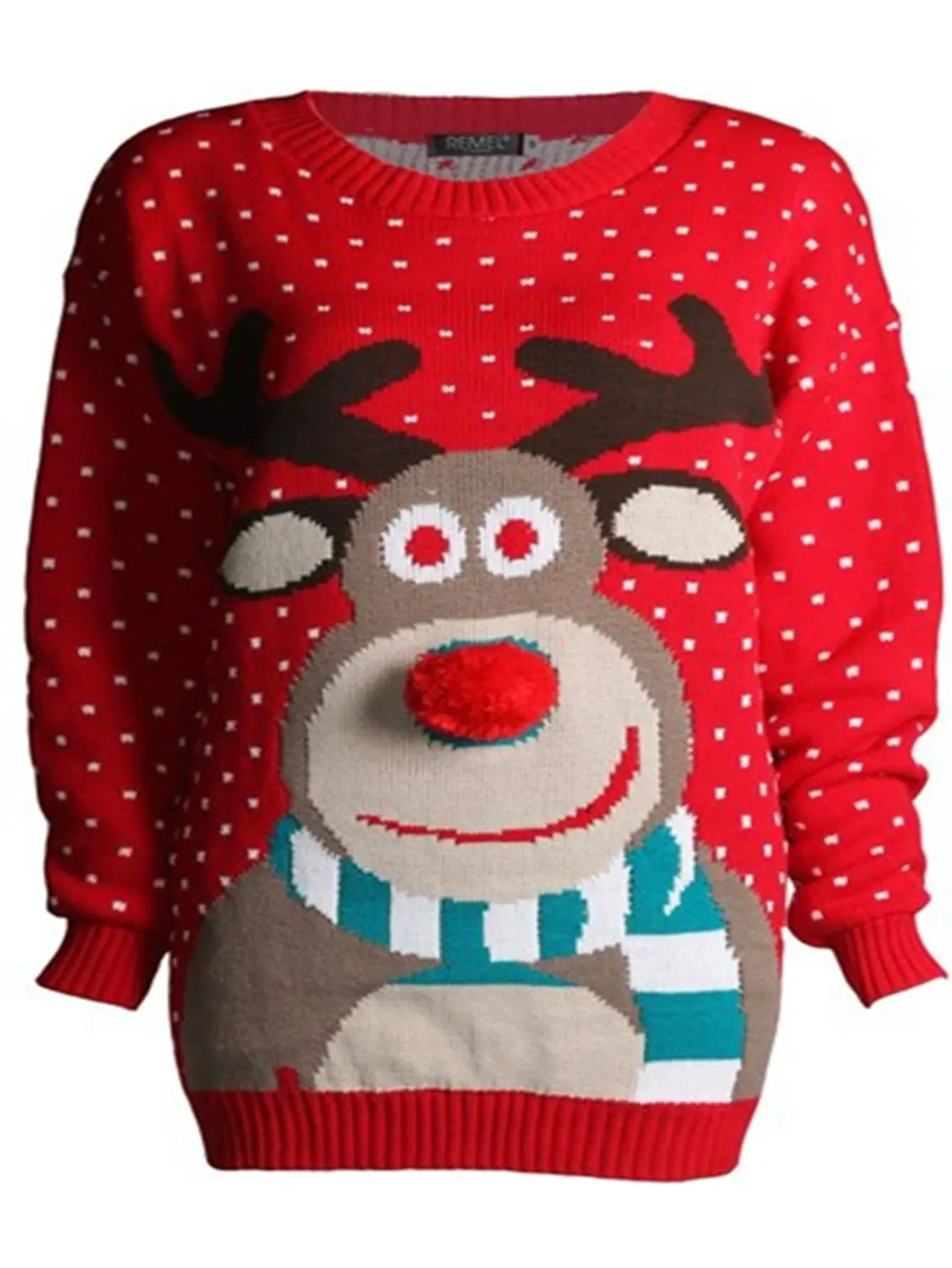 

Women's Long Sleeve round Neck Sweater Reindeer Print Knitwear for Autumn Winter Christmas Daily Basic Holiday Fashion Top