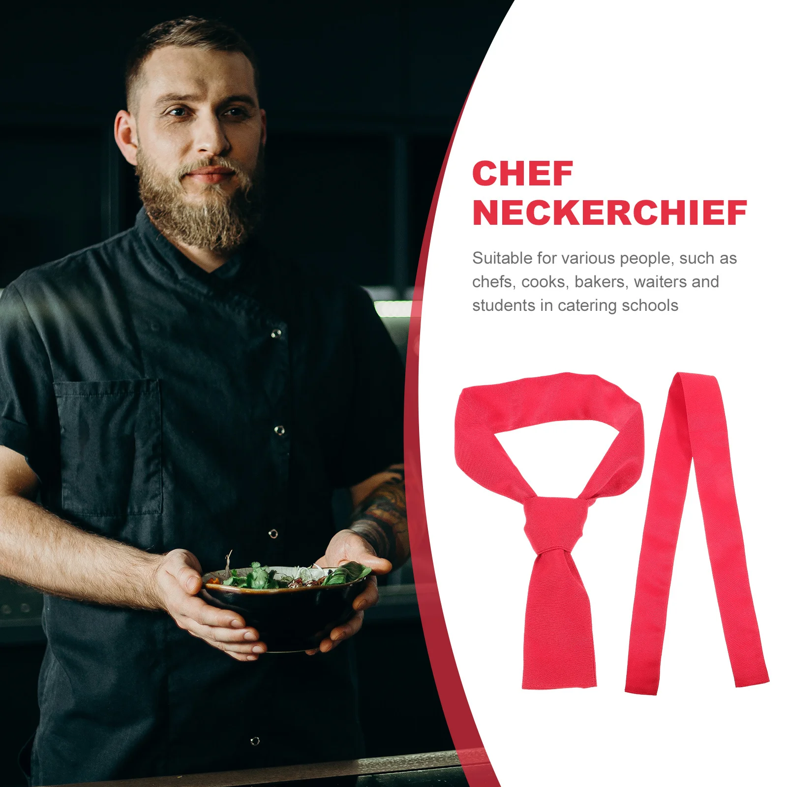 Pañuelo de Chef para hombre y mujer, ropa de trabajo, pajarita, uniforme de cocinero de algodón reutilizable, Hotel, restaurante, panadero, camareros, escuela, 2 uds.